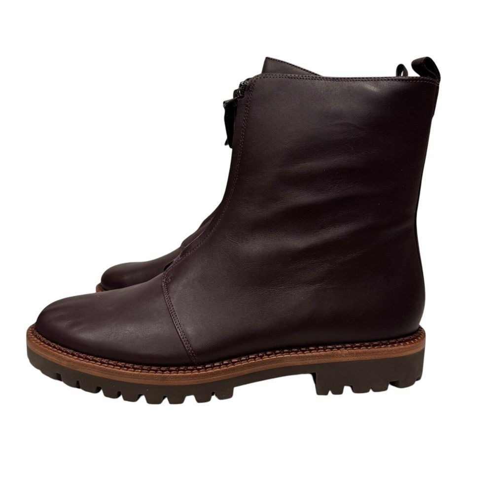 Vince Women's Brown Cabria Front Zip Combat Water Resistant Boots 12 EU 42 $450